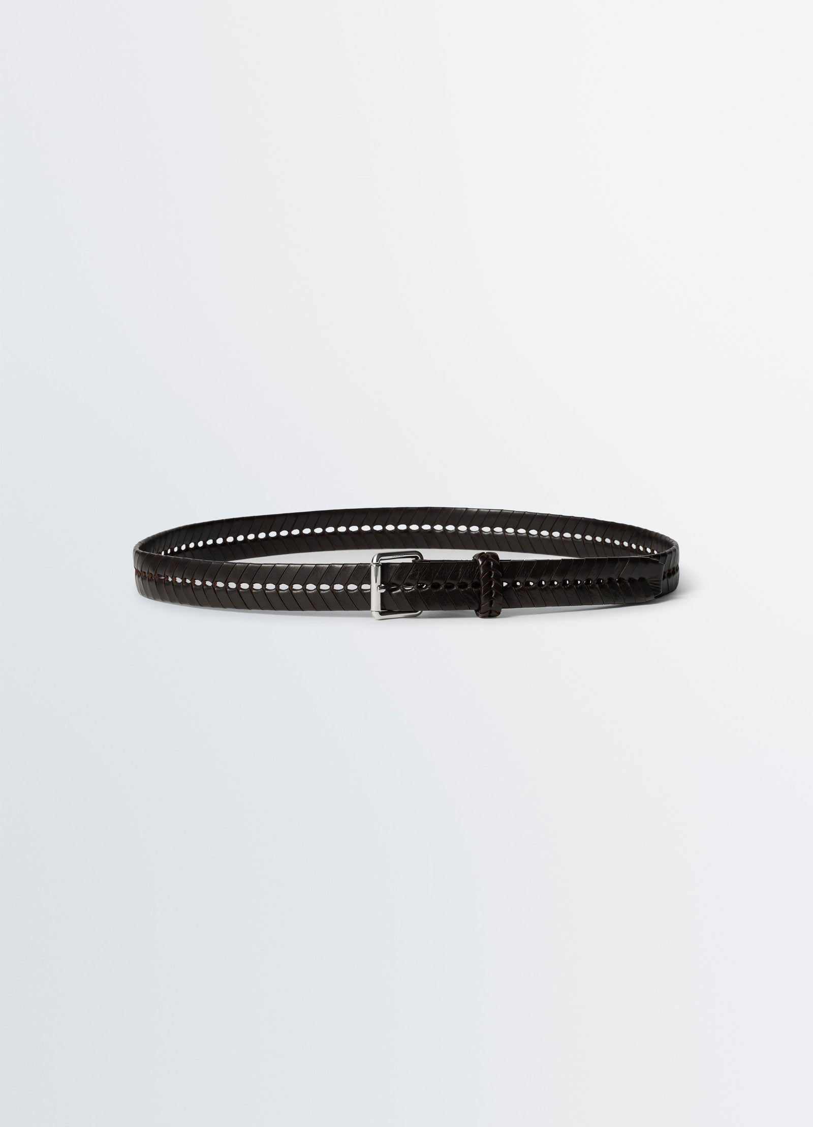 Braided Belt 30 Mm In Leather