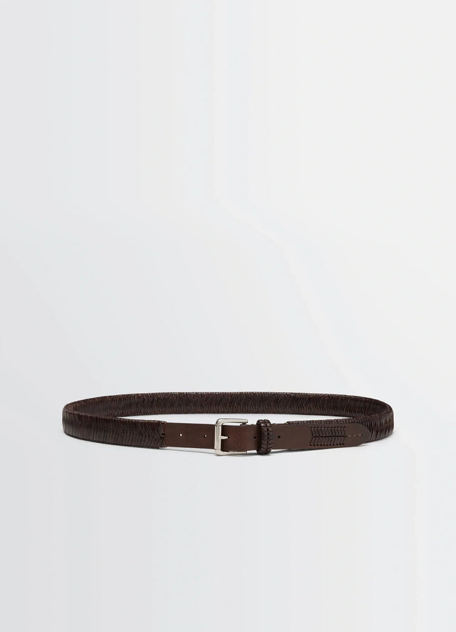 WEAVED BELT 25MM IN LEATHER