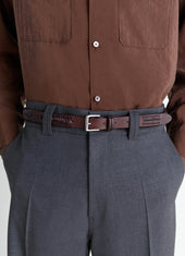 Weaved Belt 25mm In Leather