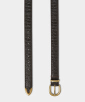 Italian Crocodile Embossed Leather Belt