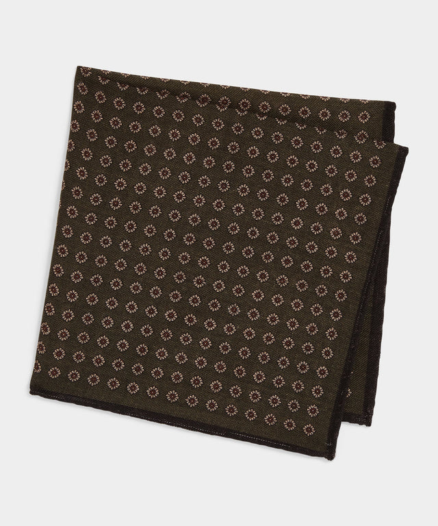 Italian Wool Floral Pocket Square