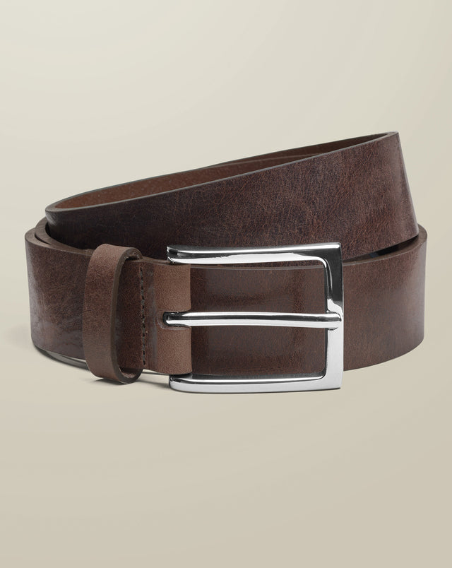Leather Chino Belt - Chocolate Brown