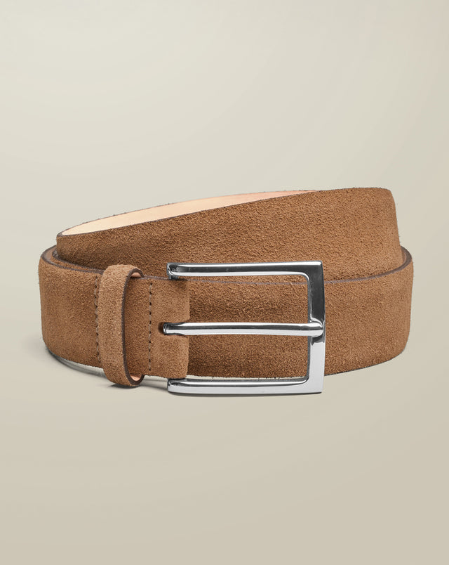 Suede Belt - Tobacco Brown