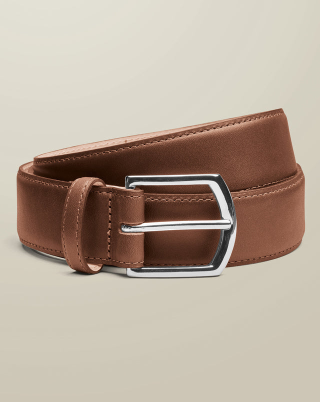 Made in England Leather Formal Belt - Tan