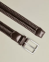 Made In England Leather Stretch Belt Dark