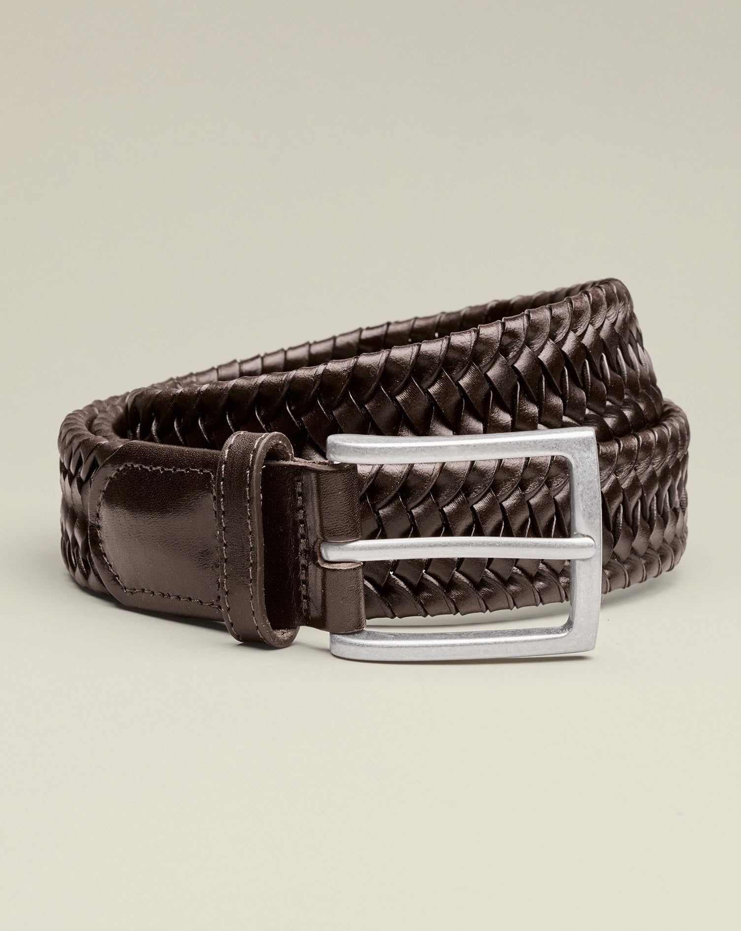 Made In England Leather Stretch Belt Dark
