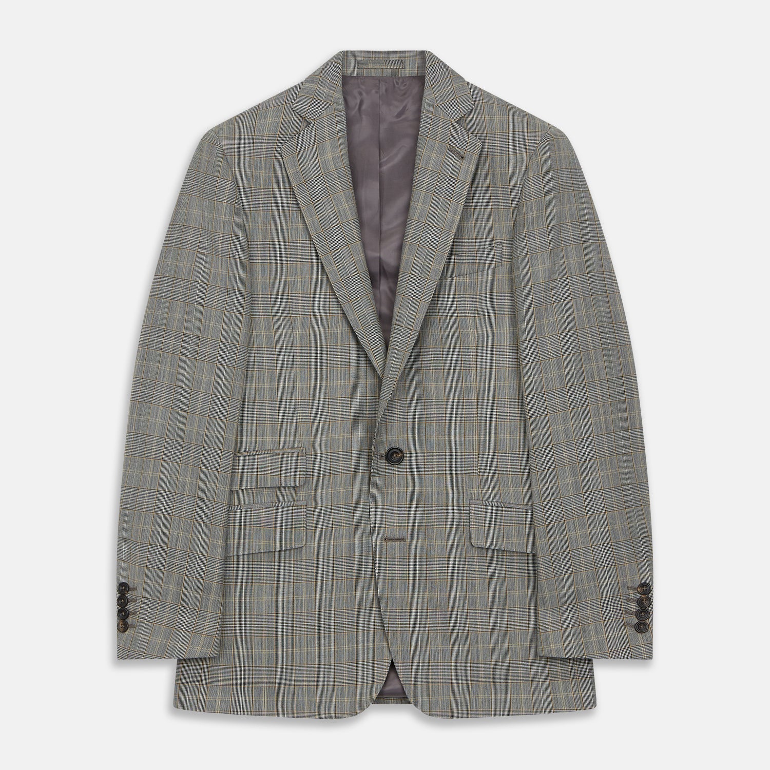Beige Wool Prince Of Wales Check Jacket