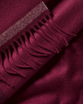 Cashmere Herringbone Scarf Maroon Red