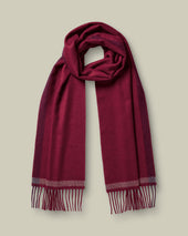 Cashmere Herringbone Scarf Maroon Red