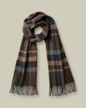 Cashmere Plaid Check Scarf Brown