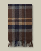 Cashmere Plaid Check Scarf - Chocolate Brown