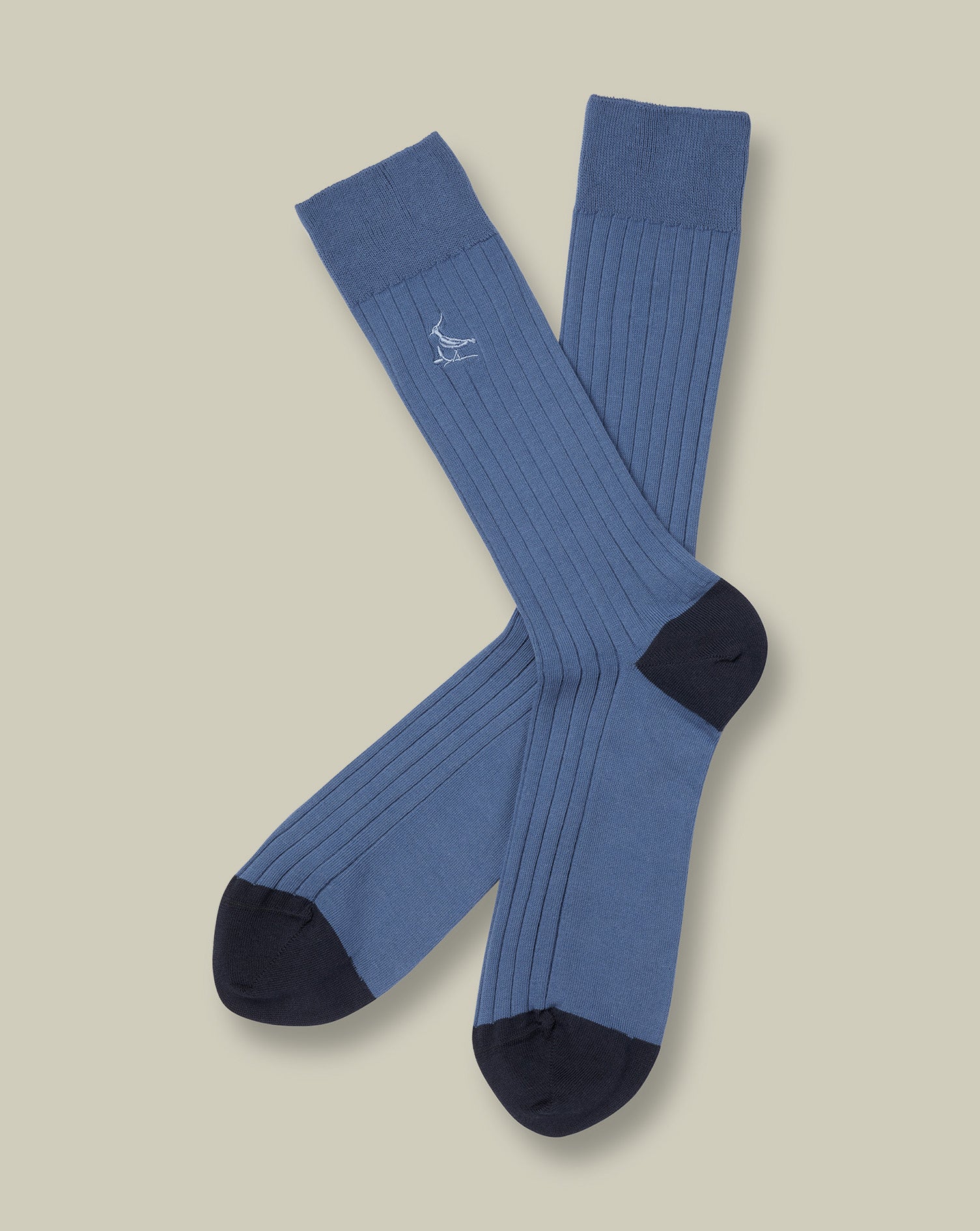 Cotton Rib Socks Blue
