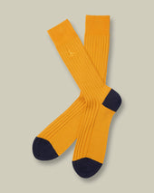 Cotton Rib Socks - Sunflower Yellow