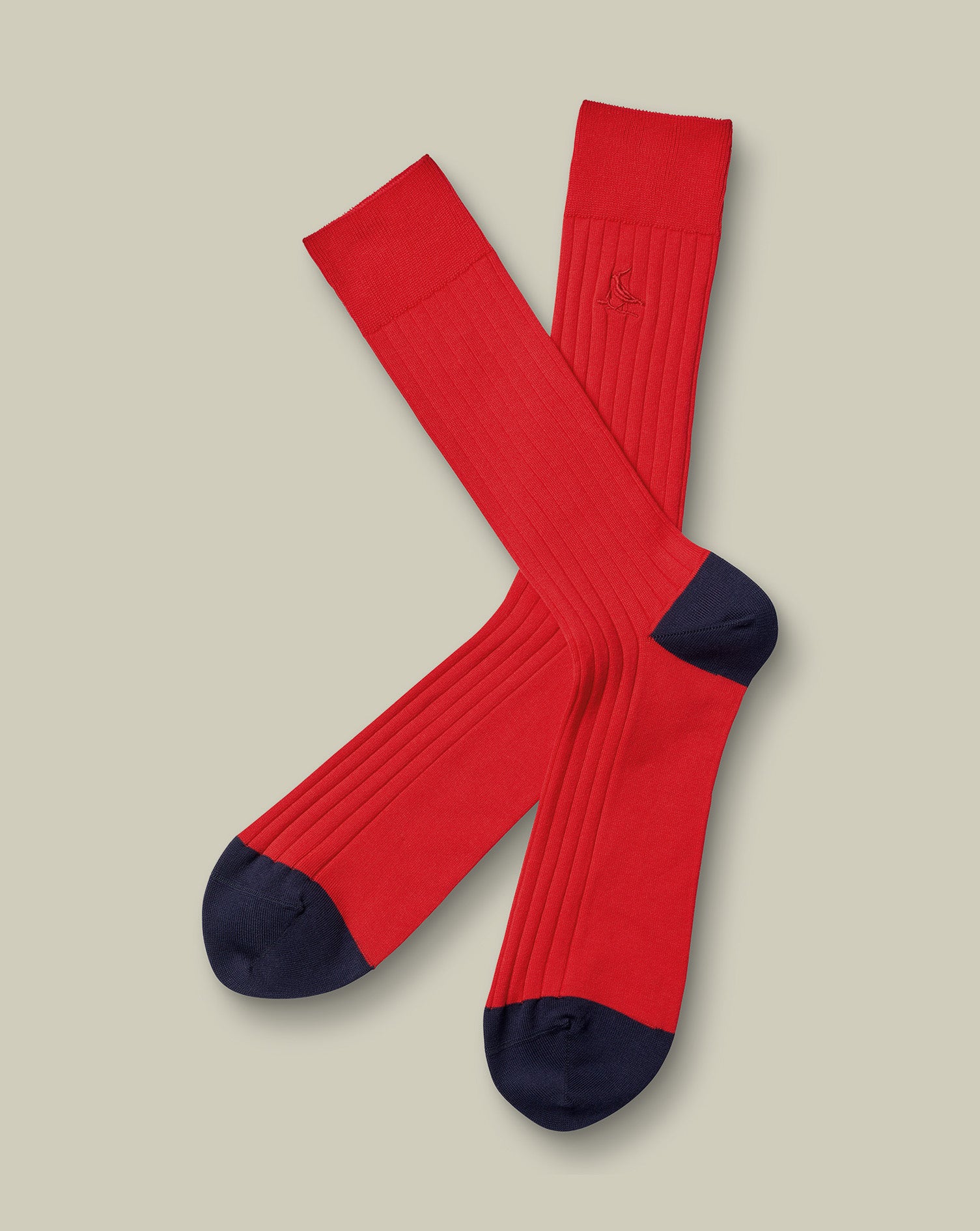 Cotton Rib Socks Red