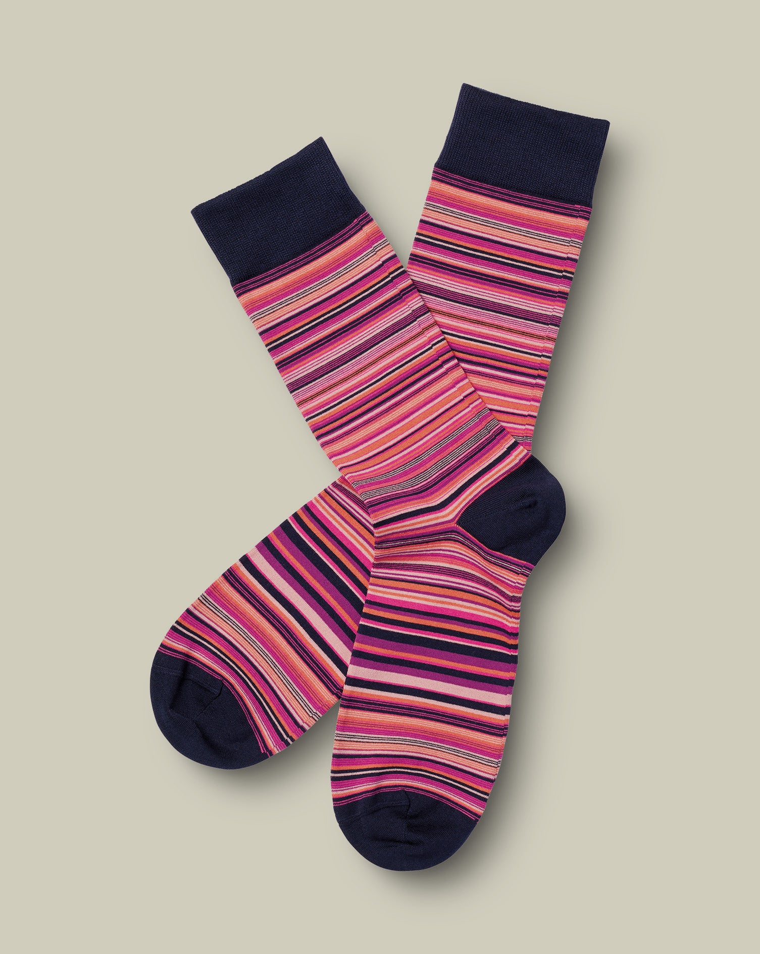 Stripe Socks Bright Pink