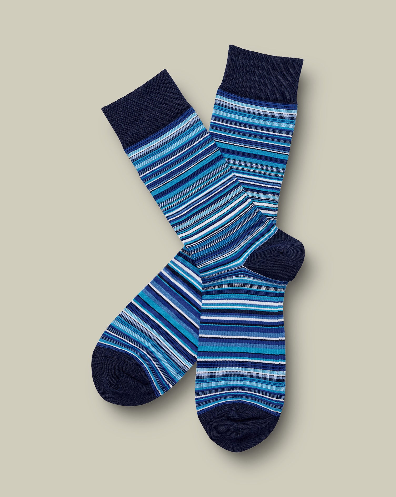 Socks Rayures Multicolores Bleu Cobalt
