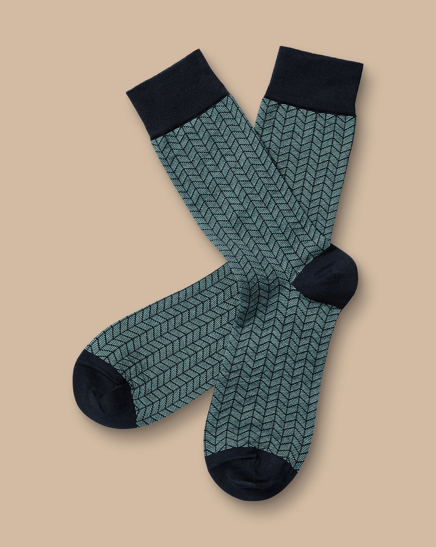 Chevron Socks Aqua
