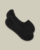 Cotton Rich 2 Pack No Show Socks - Black
