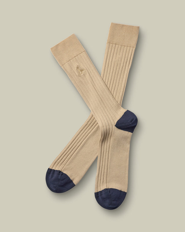 Cotton Rib Socks - Tan