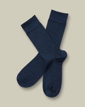 Micro Dash Socks - French Blue & White