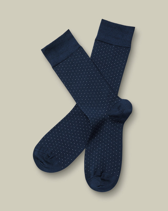 Micro Dash Socks - French Blue & White