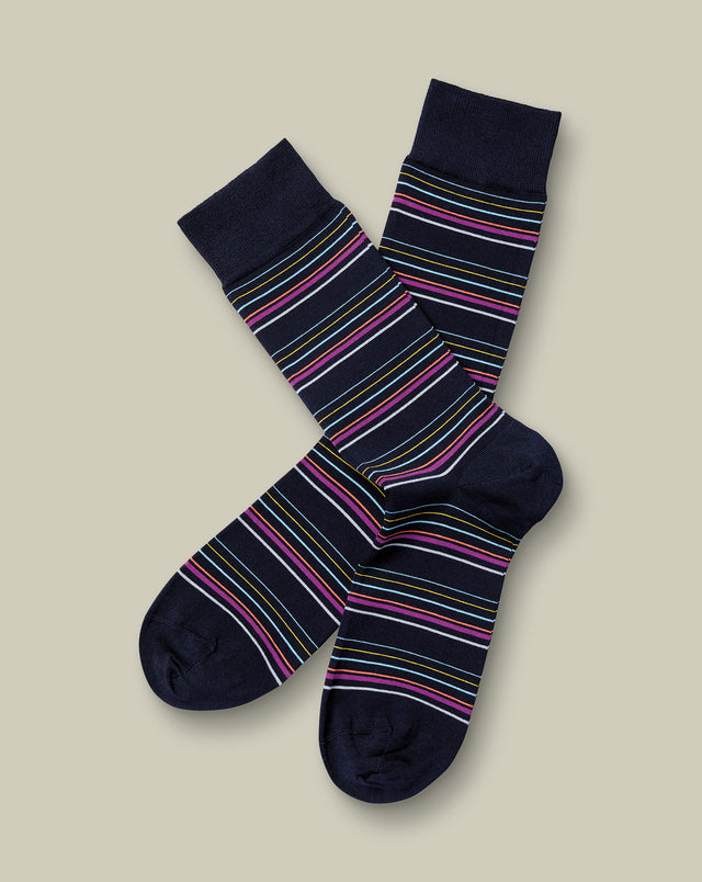 Stripe Socks - Navy
