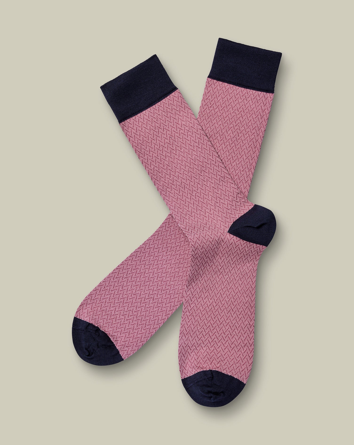 Herringbone Socks Dark Pink