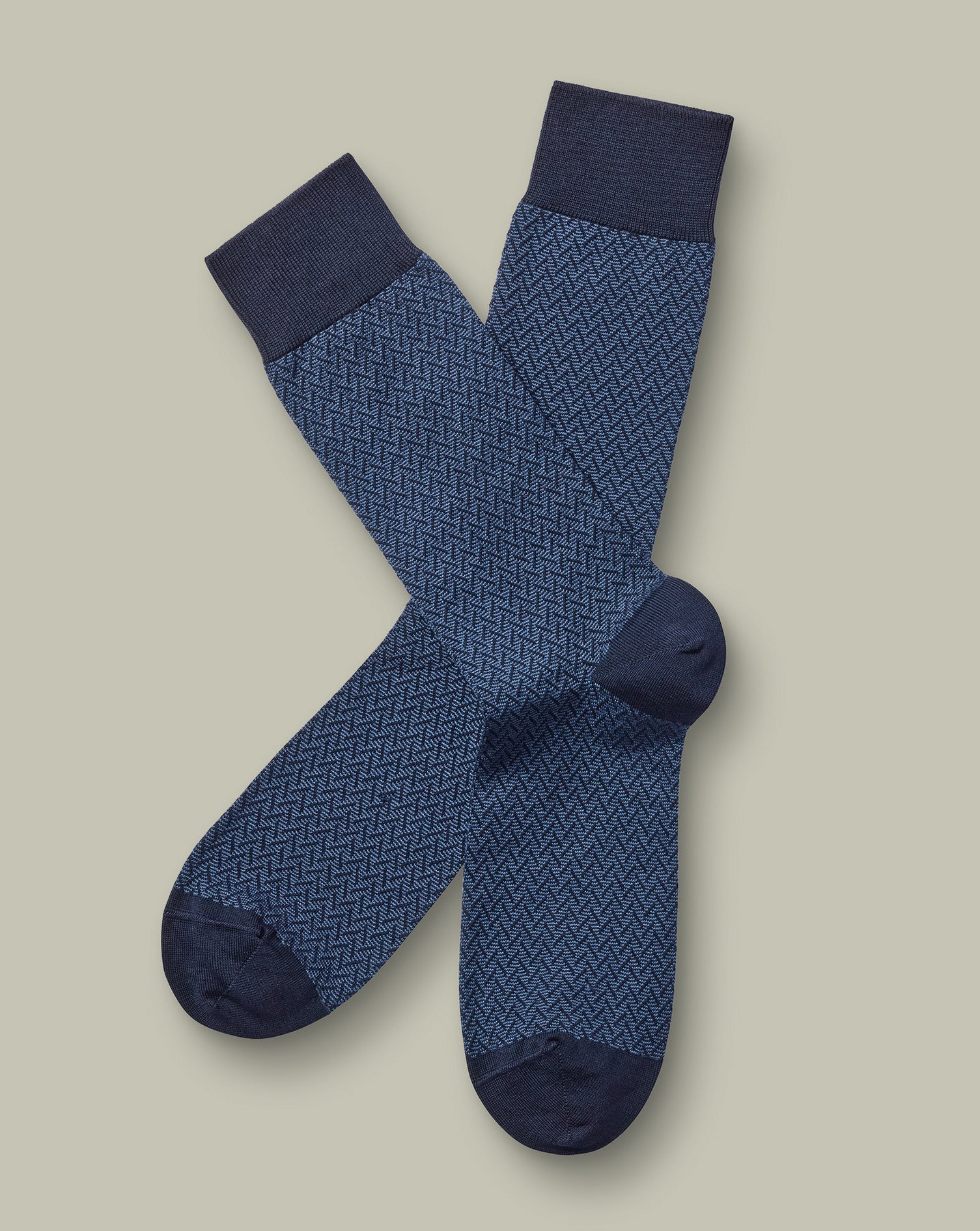 Herringbone Socks Blue