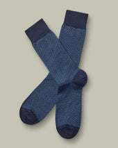 Herringbone Socks – Indigo Blue