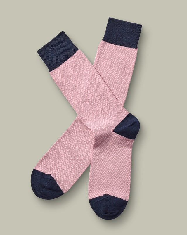 Herringbone Socks – Pink