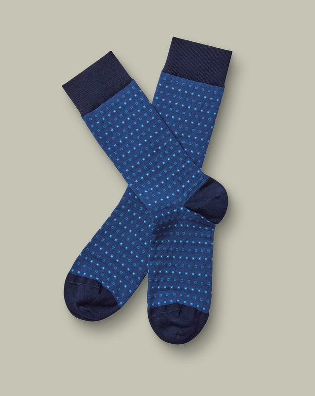 Micro Square Socks – Ink Blue