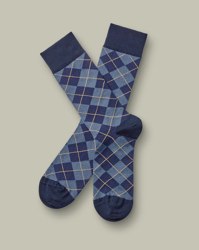 Argyle Socks – Denim Blue