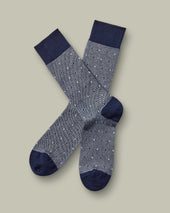 Spot Socks – Navy & Grey