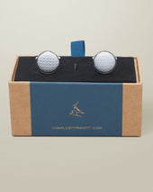 Silk Round Cufflinks Ice