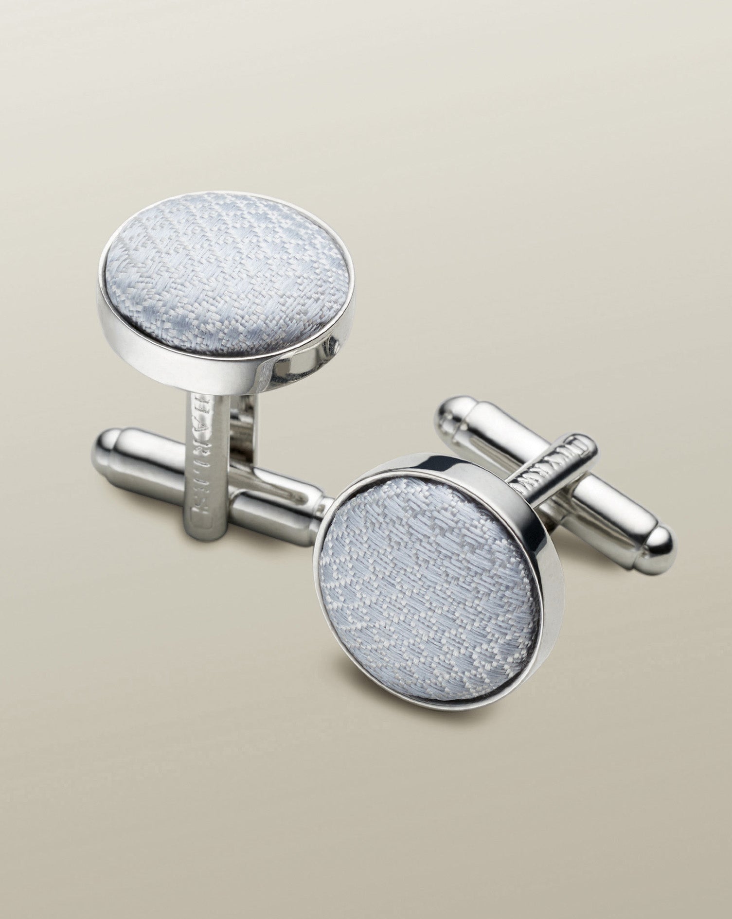 Silk Round Cufflinks Ice