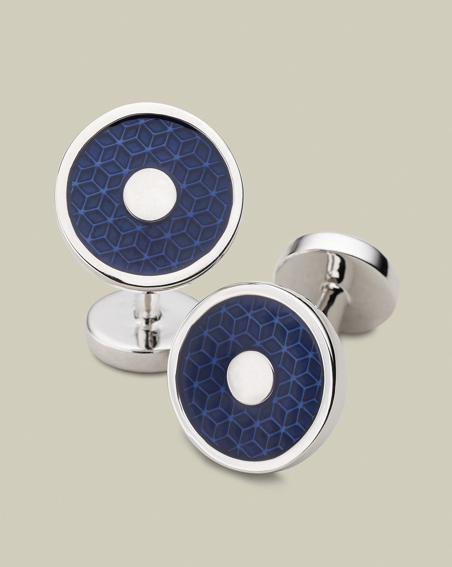 Enamel Round Cufflinks