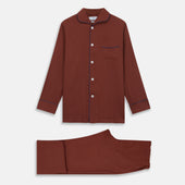 Red Cotton Cashmere Pyjama Set