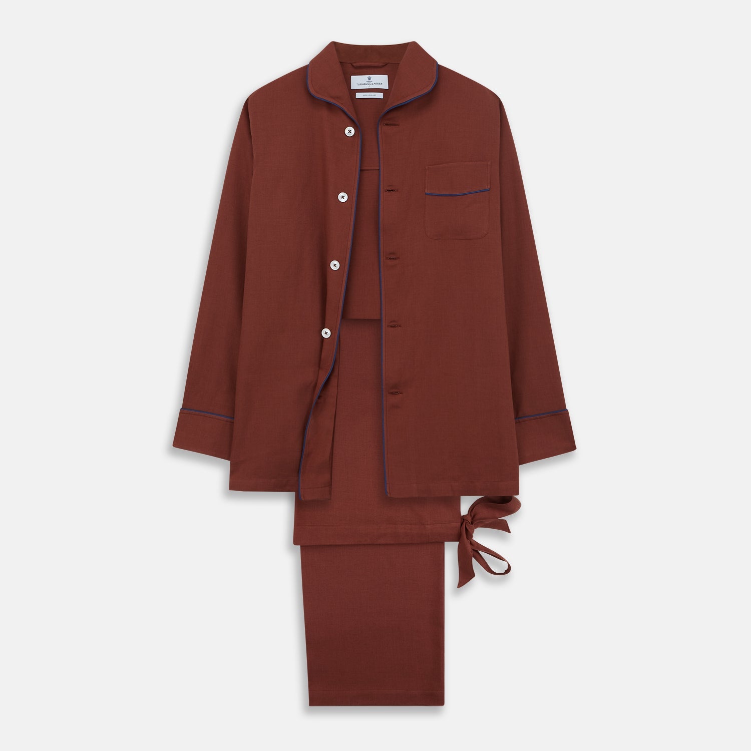 Red Cotton Cashmere Pyjama Set