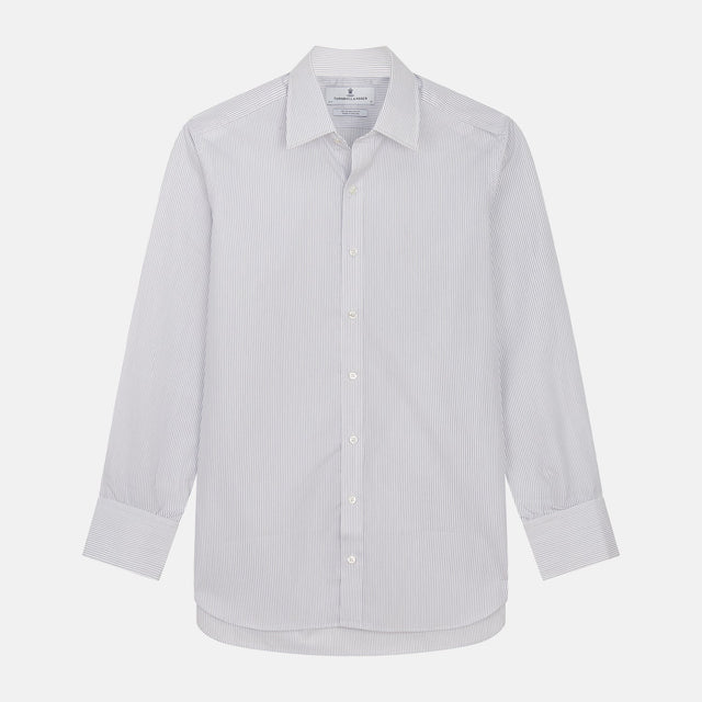 Blue & White Stripe Sea Island Quality Cotton Regular Fit Mayfair Shirt