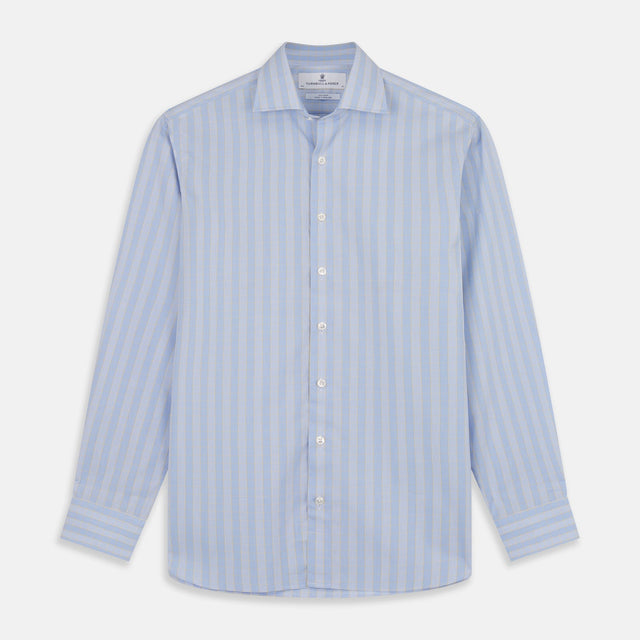 Yellow and Blue Glen Check Tailored Fit Shirt with Kent Collar