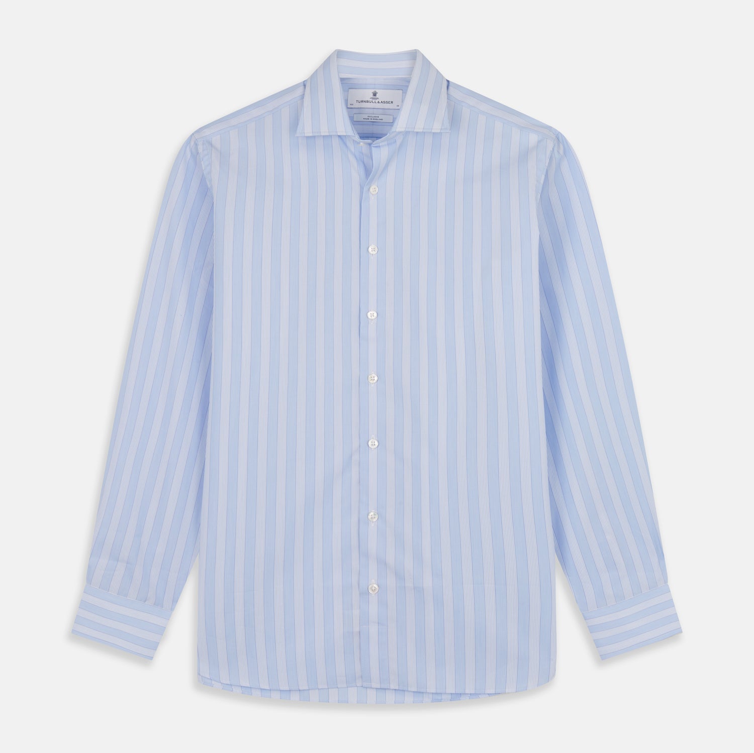 Tonal Blue Stripe Tailored Fit Shirt with Kent Collar