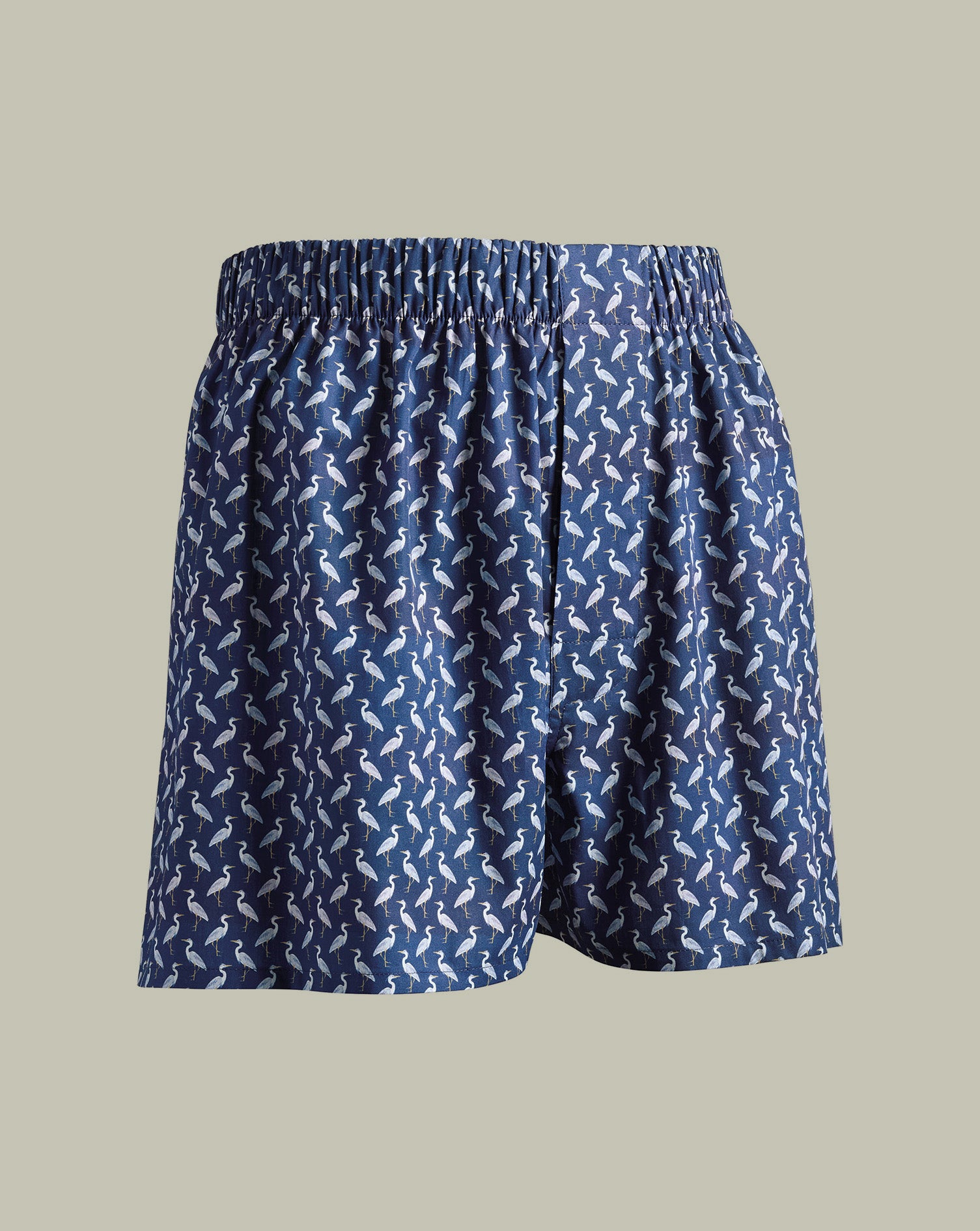 Heron Print Boxers Ink Blue