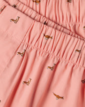 Fox Print Woven Boxers Coral