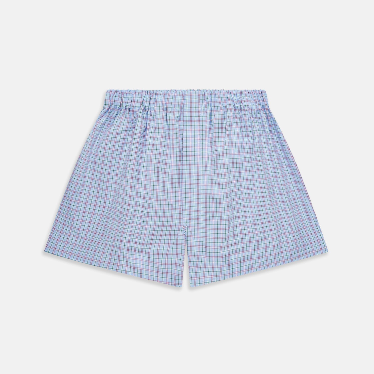 Purple Green Check Cotton Boxer Shorts