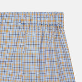 Orange Navy Check Cotton Boxer Shorts