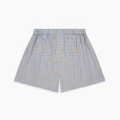 Orange Navy Check Cotton Boxer Shorts