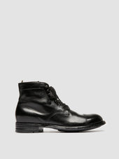 ADMIRAL 010 - Black Leather Lace-up Boots