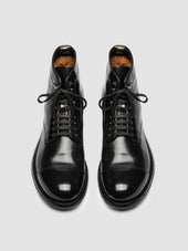 ADMIRAL 010 - Black Leather Lace-up Boots