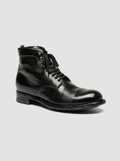 ADMIRAL 010 - Black Leather Lace-up Boots