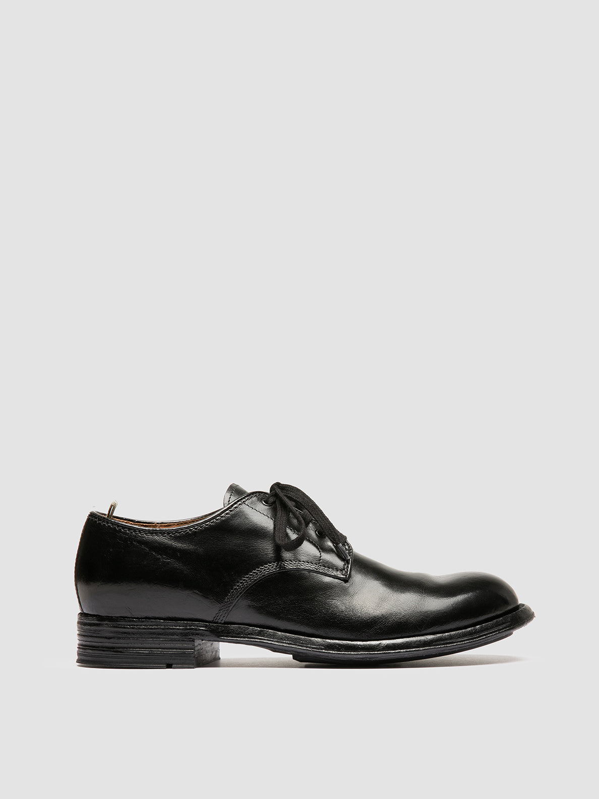 Admiral 007 Black Leather Derby Shoes
